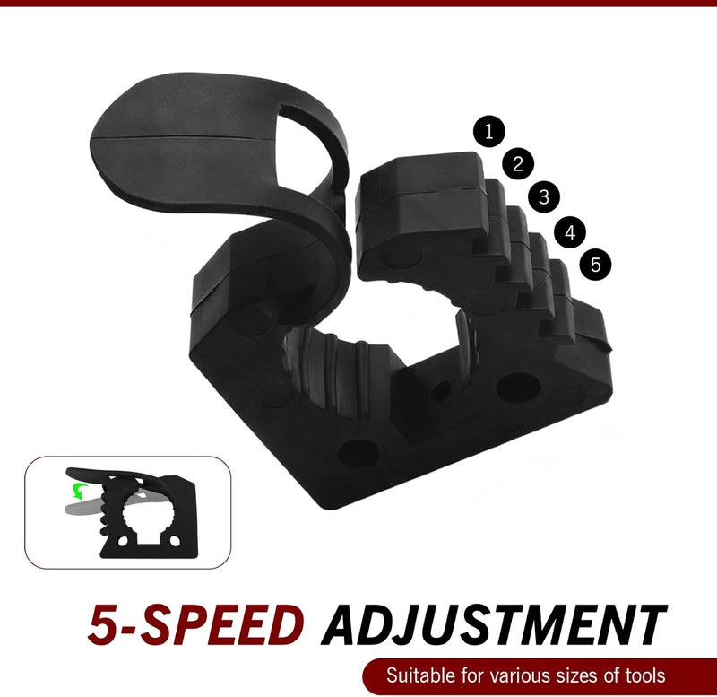 Qurbuns 4 PCS Quick Release Rubber Clamp Mount Kit, Fits 1-1/5" to 1-1/2" Diameter Tool Handles, Multi-Purpose Quick Fist Mount Clamps, Universal for Truck UTV ATV Offroad RV Boat (Black) - Image 4